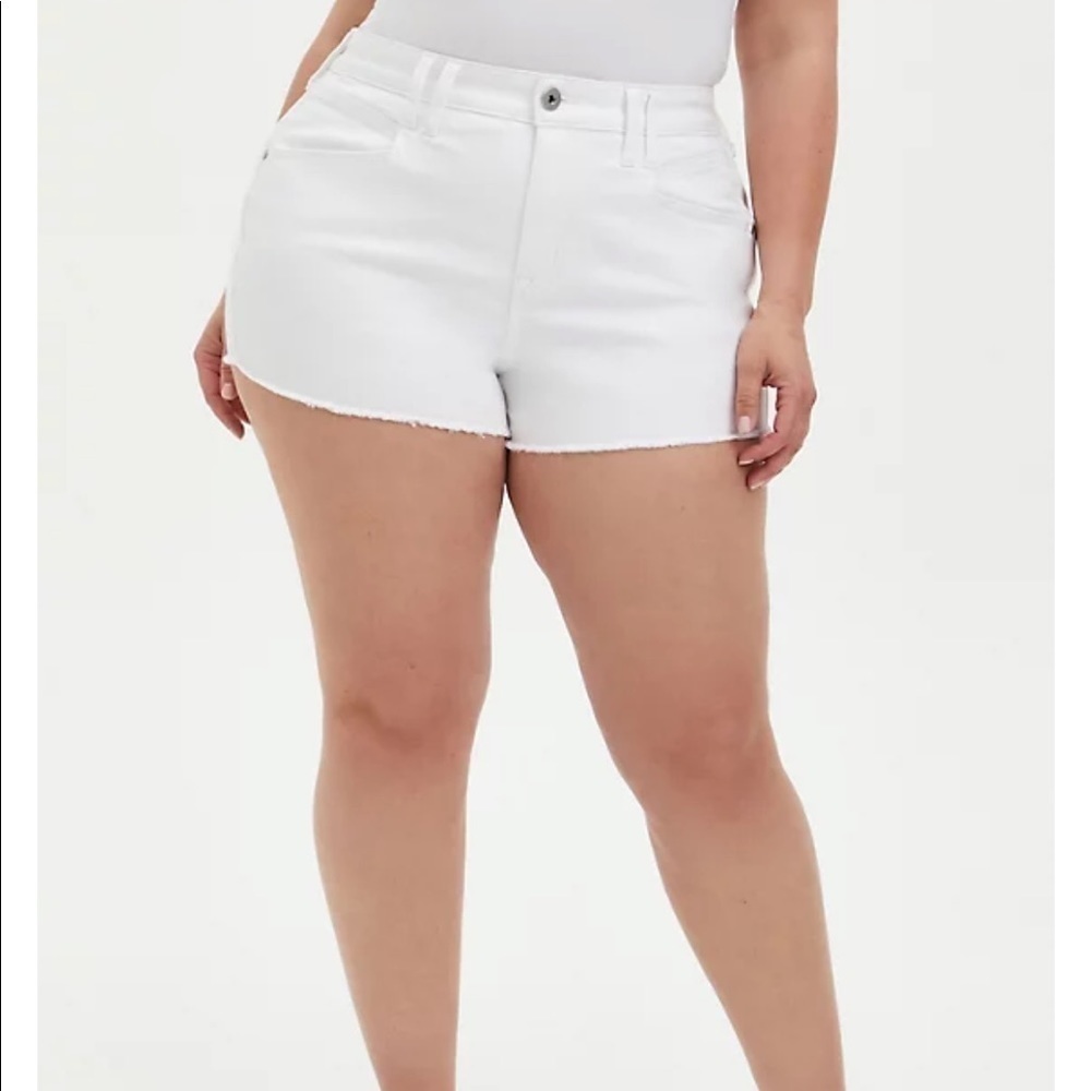 Torrid white cut off shorts